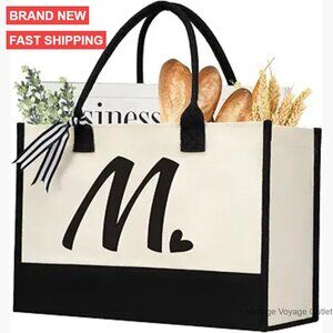 Large Personalized Canvas Tote Bag with Strap for Women Beach Holiday Gift